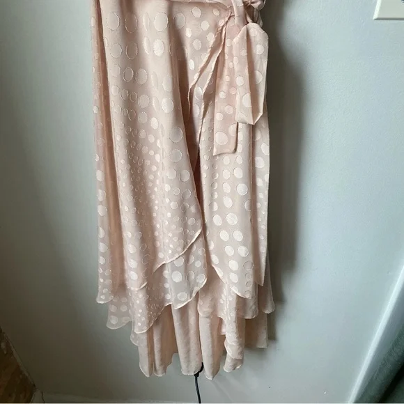 Betsey Johnson Pink Asymmetrical Wrap Midi Dress Light Pink size 4 - Picture 5 of 9